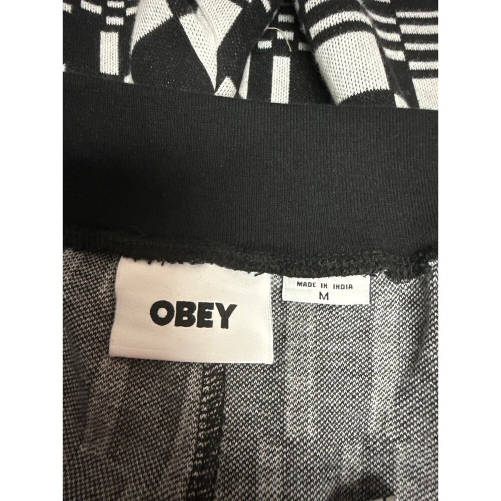 NEW OBEY Women's Shorts Lillian Fitted Black White Jacquard Check Size Medium - Picture 7 of 8